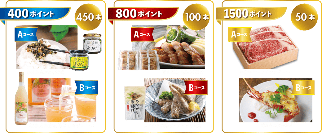 もらえる賞品の画像